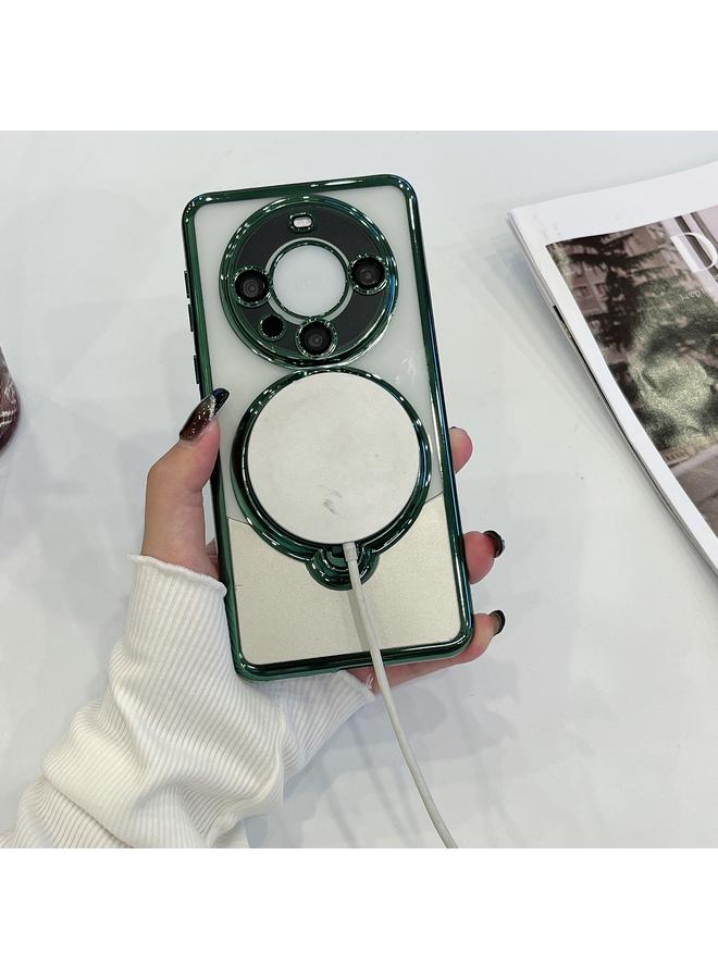 Case For Huawei Mate 60 Electroplating MagSafe 360 Degree Rotation Holder Shockproof Phone Case