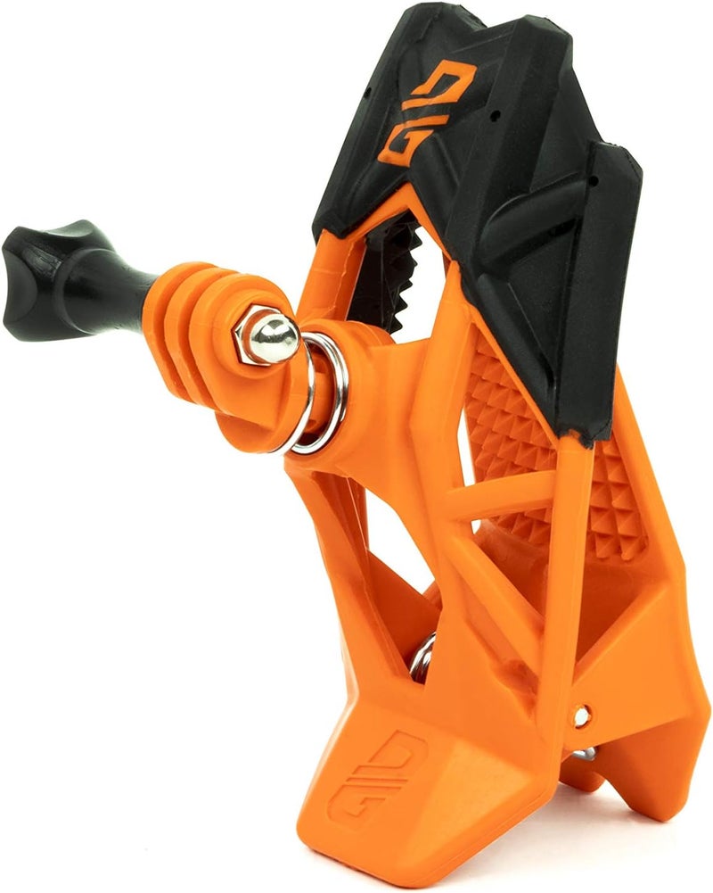 Dango Design Gripper Mount for GoPro/Osmo/Insta360 | Universal Helmet Clamp Mount for Action Cameras | Dirtbike, Motocross, Enduro, Motorcycle, and ATV Helmets | Action Orange - Image 1
