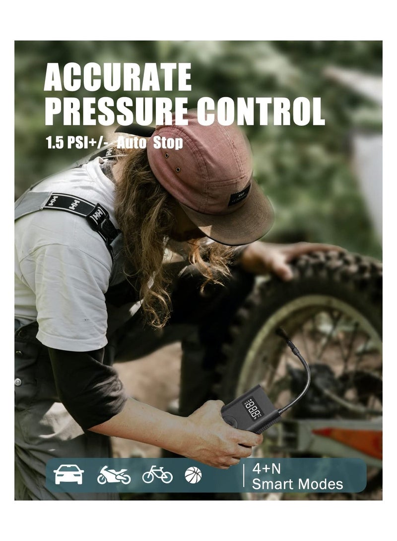 Air Compressor Portable Cordless Tire Pump Air Compressor DC 12V Tire Inflator with HD Digital Display Emergency LED Light - Image 4