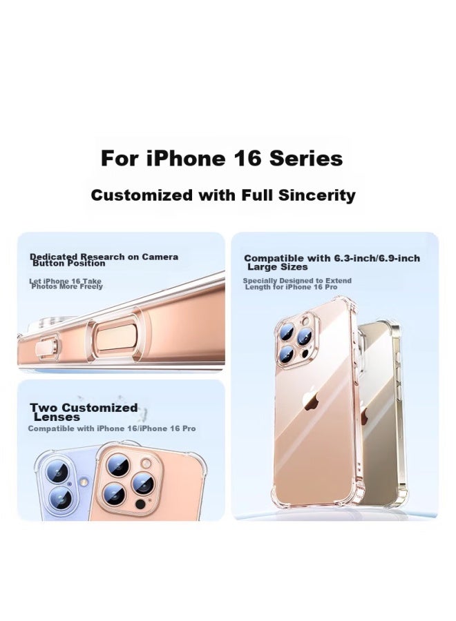Divi Phone Case For Apple 16 Pro, Iphone 16 Pro Protective Cover, Air Cushion Shockproof Ultra-thin Full Lens Protection Silicone Soft Case With Large Air Cushion - Image 5