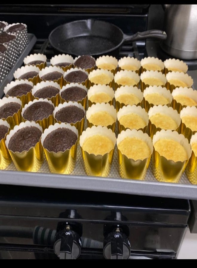 Dodxiaobeul 50 Pcs Gold Cupcake Liners 6 oz Foil Baking Cups Disposable Cupcake Wrappers Holders Muffin Liners,for Party Wedding Birthday Valentine - Image 4