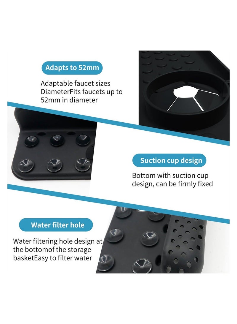 Kitchen Sink Splash Guard, Silicone Faucet Handle Drip Catcher Tray, Kitchen Sponge Holder Faucet Absorbent Sink Protectors Mat, Dish Soap Sponge Holder for Kitchen Bathroom Sink Accessories  - Image 5