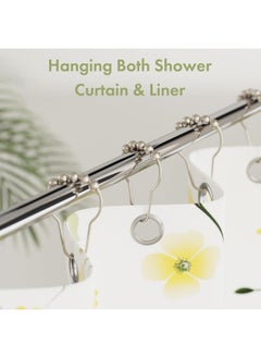 Amazer Amazer Decorative Shower Curtain Hooks, Shower Curtain Hooks Rust Proof Stainless Steel Shower Curtain Hooks, Shower Hooks for Shower Curtain Bathroom 12PCS, Matte Nickel  - Image 2