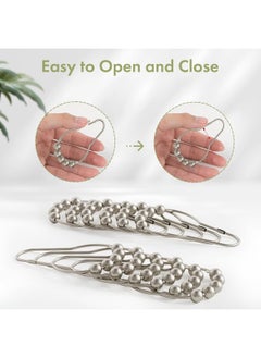 Amazer Amazer Decorative Shower Curtain Hooks, Shower Curtain Hooks Rust Proof Stainless Steel Shower Curtain Hooks, Shower Hooks for Shower Curtain Bathroom 12PCS, Matte Nickel  - Image 5