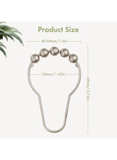 Amazer Amazer Decorative Shower Curtain Hooks, Shower Curtain Hooks Rust Proof Stainless Steel Shower Curtain Hooks, Shower Hooks for Shower Curtain Bathroom 12PCS, Matte Nickel  - Image 3