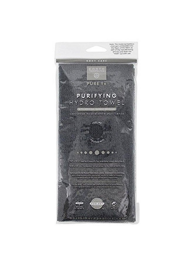 Earth Therapeutics Purifying Exfoliating Hydro Towel Black With Charcoal  - Image 1
