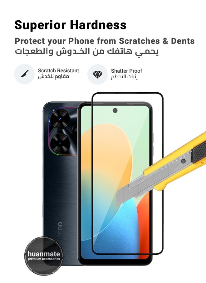 huanmate - Tecno Spark Go 2024 Screen Protector – Premium Edge to Edge Tempered Glass, High Transparency, Delicate Touch, Anti-Explosion, Smooth Arc Edges, Easy Installation - Image 1