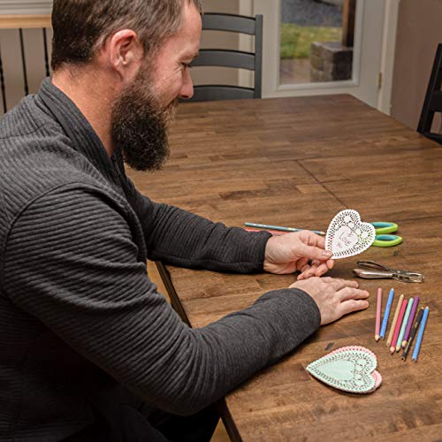 RIVCOIM Heart Doilies: Elegant Paper Doilies for Crafts and Valentines 4 inch - 100 Pcs of Paper Heart Doilies in Red, Pink, White, Blue (25 Each) - Perfect for creative decorations. - Image 5