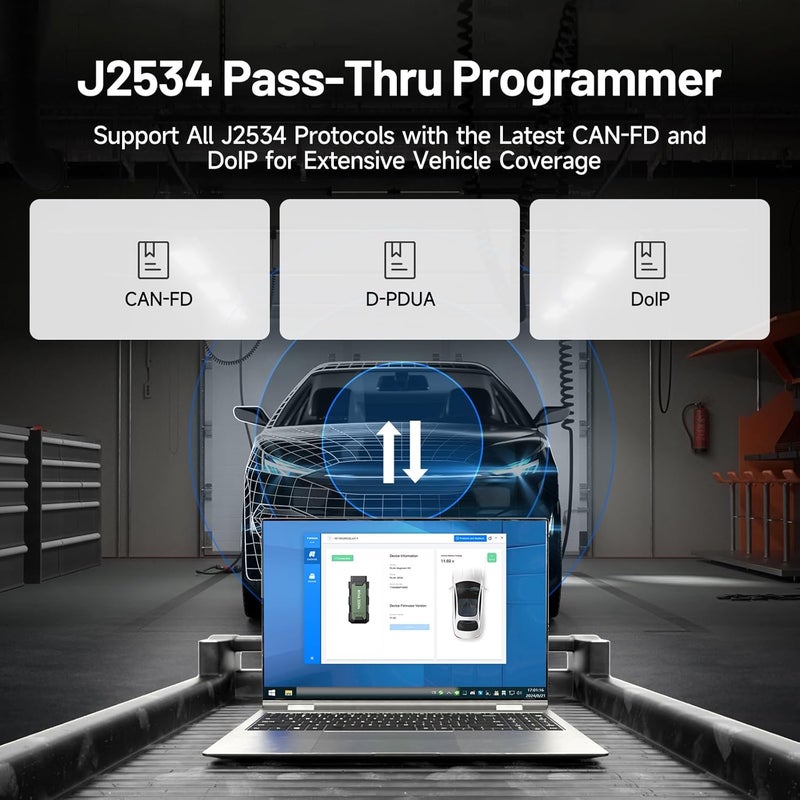 TOPDON RLink J2534 Pass-Thru Programmer, OEM Diagnostic Interface, ECU Programming Coding Tool, CAN-FD DoIP D-PDU, Wired USB Vehicle Reprogramming Device for Windows - Image 3