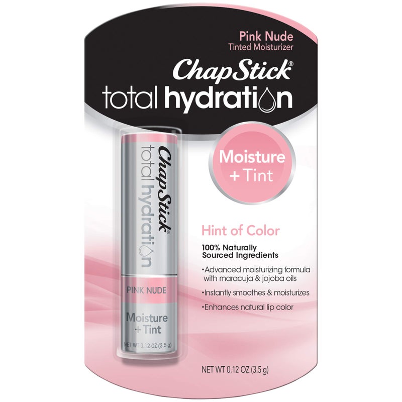 ChapStick Total Hydration Moisture + Tint Pink Nude Tinted Lip Balm Tube, Tinted Moisturizer - 0.12 Oz - Image 1
