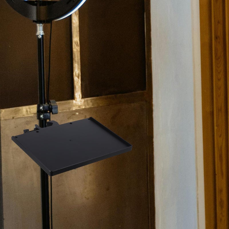 Multifunctional Clamp On Mic Stand with Movable Sound Card Tray Phone Holder Storage Rack - Image 5