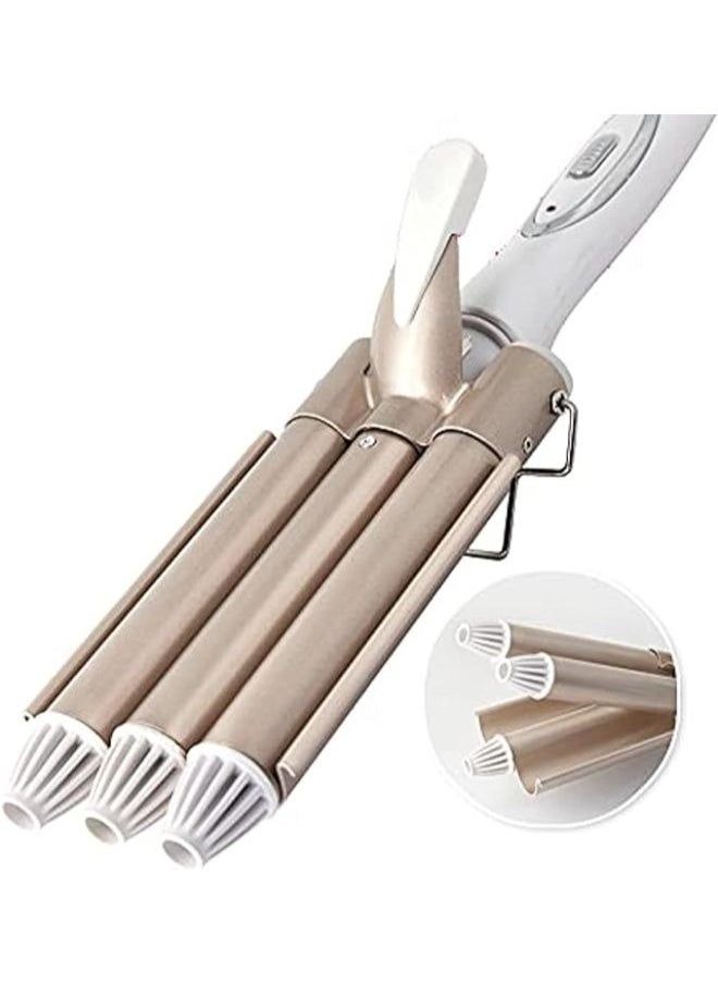 Rozia Professional Triple Barrel Curling Iron Ceramic Hair Waver Pearl Waving Styling Tools Crimping Tool For Deep Waves  - Image 1