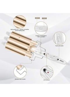 Rozia Professional Triple Barrel Curling Iron Ceramic Hair Waver Pearl Waving Styling Tools Crimping Tool For Deep Waves  - Image 2