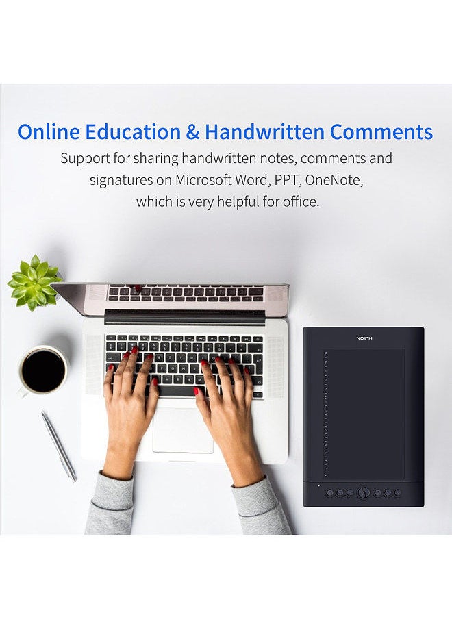 H610 Pro V2 10x6.25 Inch Professional Graphics Drawing Tablet Signature Pad Board with 8 Express Keys 16 Soft Keys 8192 Levels Battery-Free Stylus