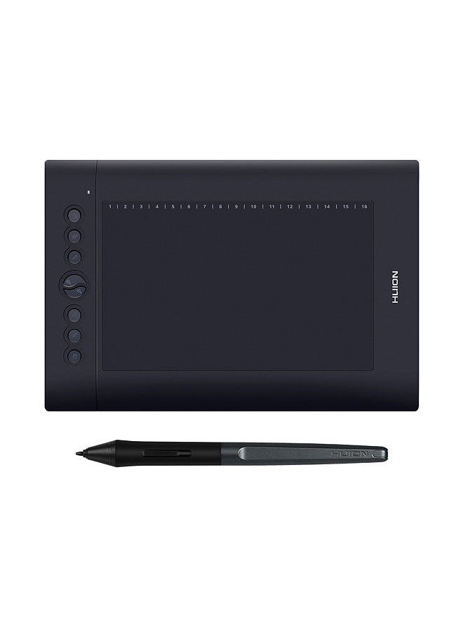 H610 Pro V2 10x6.25 Inch Professional Graphics Drawing Tablet Signature Pad Board with 8 Express Keys 16 Soft Keys 8192 Levels Battery-Free Stylus