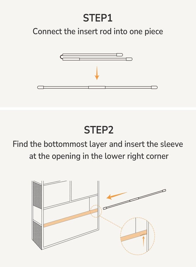 ULG Over the Door Organizer, 5-Tier Hanging Storage with Clear Windows, 19 Pockets for Closet, Pantry, Bathroom & Nursery Doors, Extra Large Storage Space with 4 Hooks, Easy to Install, Beige, 1-Pack - Image 4
