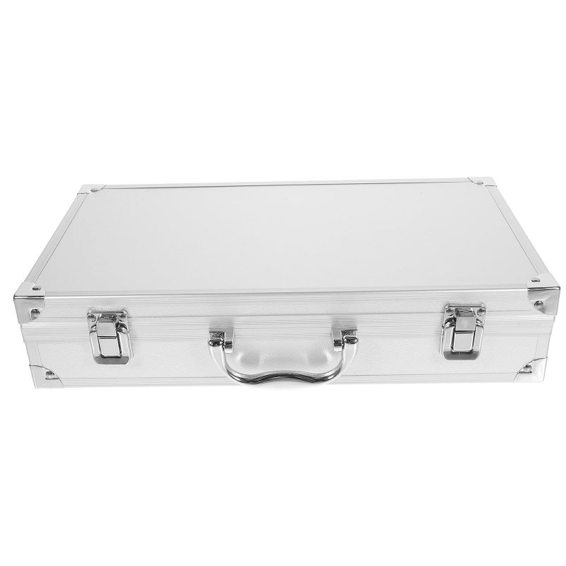 White Aluminum Alloy Toolbox With Lock Portable Organizer For Tools Medicine Travel 35x19x6 5cm - Image 2