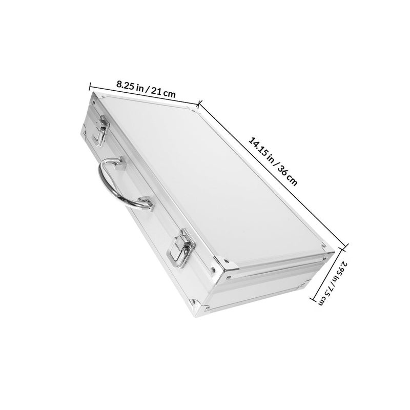 White Aluminum Alloy Toolbox With Lock Portable Organizer For Tools Medicine Travel 35x19x6 5cm - Image 3