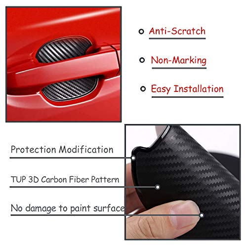 WORCAS 4Pcs Car Door Handle Protective Films,Universal 3D Carbon Fiber Car Door Handle Paint Protection Film for Grip Recesses(S) - Image 2