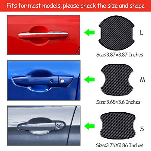 WORCAS 4Pcs Car Door Handle Protective Films,Universal 3D Carbon Fiber Car Door Handle Paint Protection Film for Grip Recesses(S) - Image 3