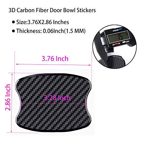 WORCAS 4Pcs Car Door Handle Protective Films,Universal 3D Carbon Fiber Car Door Handle Paint Protection Film for Grip Recesses(S) - Image 4
