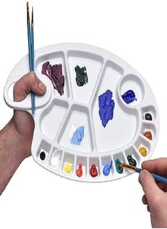 17 Wells Reusable White PVC Plastic Artist Paint Palette 8 x 11.8 Inch Oval Shaped Panel Painting Pallette Non-Stick Paints Washable with Thumb Hole, Kids or Professional Arts Crafts Painting Supplies - pzsku/Z541ECB1902F076867731Z/45/_/1720389394/9e52322a-d766-4d96-b700-fee87e5b9aae