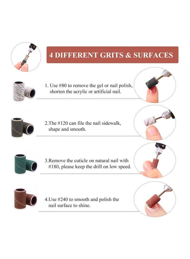 brunson أشرطة صنفرة لبتلات الأظافر أداة مانيكير 100 قطعة حبيبات 80 - Image 4