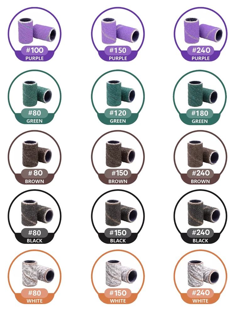 brunson أشرطة صنفرة لبتلات الأظافر أداة مانيكير 100 قطعة حبيبات 80 - Image 2