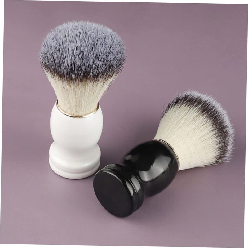 قطعتان فرشاة حلاقة بشعيرات ناعمة للعناية باللحية وأدوات الرغوة اليدوية - Image 5