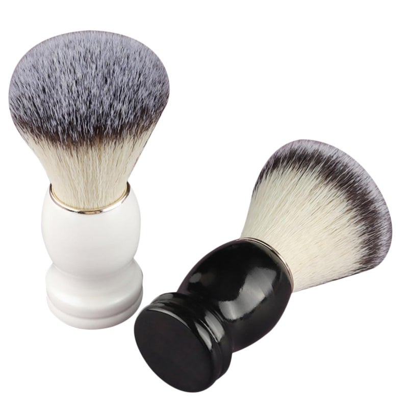 قطعتان فرشاة حلاقة بشعيرات ناعمة للعناية باللحية وأدوات الرغوة اليدوية - Image 2