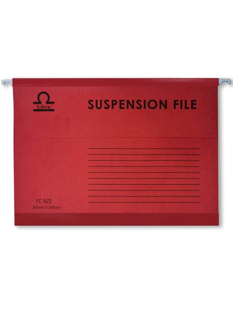 Libra Foolscap Suspension File 230gsm Red, 50pcs - Image 2