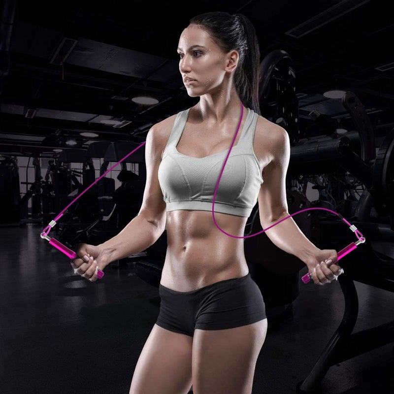 Wastou Jump Rope, Speed Jumping Rope for Training Fitness Exercise, Adjustable Adults Workout Skipping Rope for Men, Women, Kids, Girls - Image 3