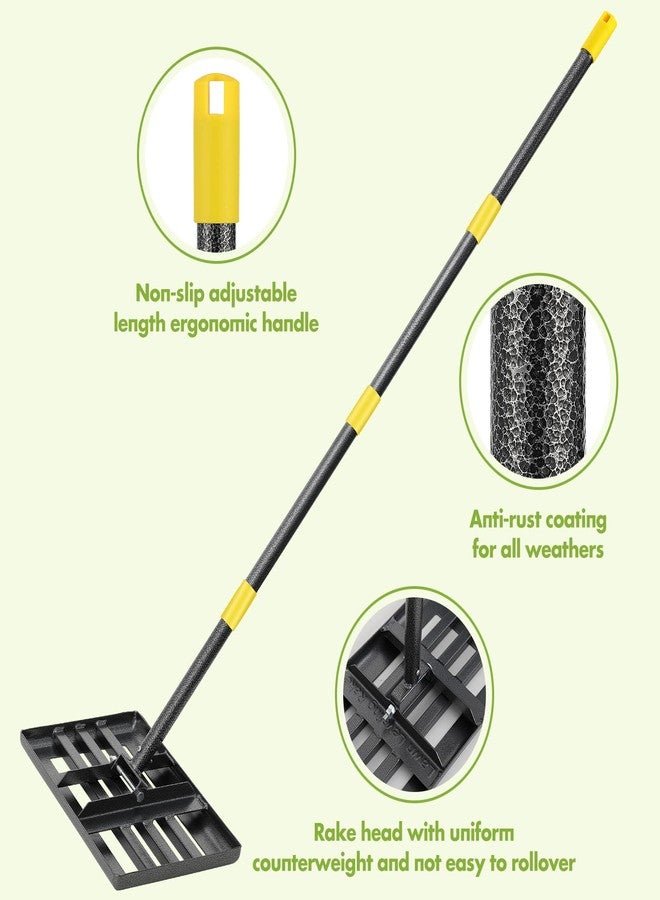 INFLATION Lawn Leveling Rake,17"x10" Lawn Leveler Tool for Lawns with 6FT Ergonomic Handle,Heavy Duty Leveling Rakes for Lawns,Yard Garden Golf Course, Ease Level Soil Sand Dirt Surfaces… - Image 5
