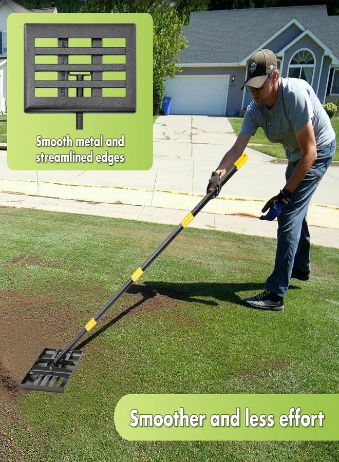 INFLATION Lawn Leveling Rake,17"x10" Lawn Leveler Tool for Lawns with 6FT Ergonomic Handle,Heavy Duty Leveling Rakes for Lawns,Yard Garden Golf Course, Ease Level Soil Sand Dirt Surfaces… - Image 4
