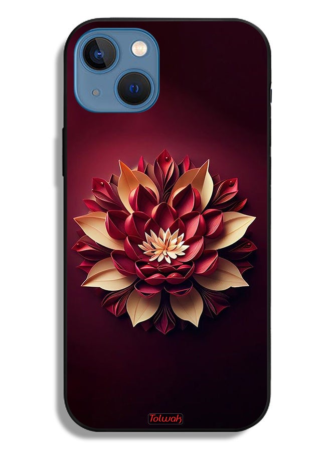 Tolwak Apple iPhone 13 Protective Case Flower Abstract Design - Image 2