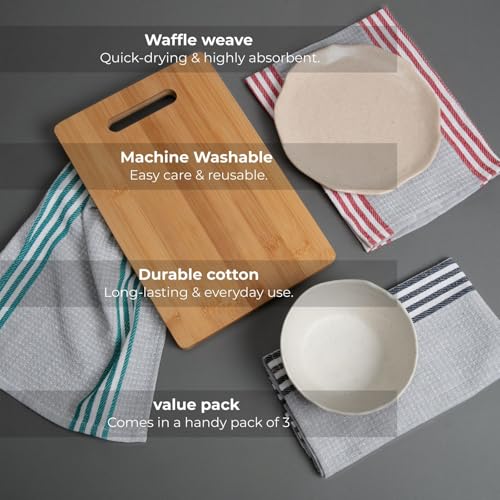 PIXEL HOME DECOR Cotton Kitchen Towel | Cleaning Cloth| Multi-Purpose Towel (Pack of 3) (Multicolor-04) - Image 4