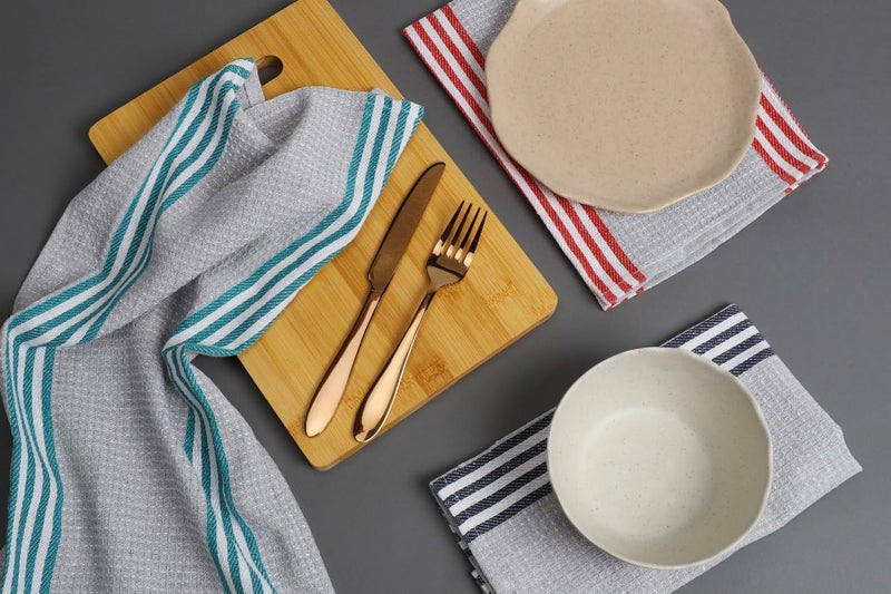 PIXEL HOME DECOR Cotton Kitchen Towel | Cleaning Cloth| Multi-Purpose Towel (Pack of 3) (Multicolor-04) - Image 2