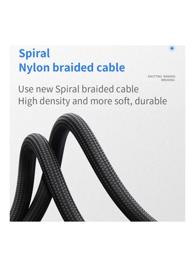 NIBEMINENT Waller Series USB-C To USB Type-C Spring Data Sync And Charging Cable Black - Image 5