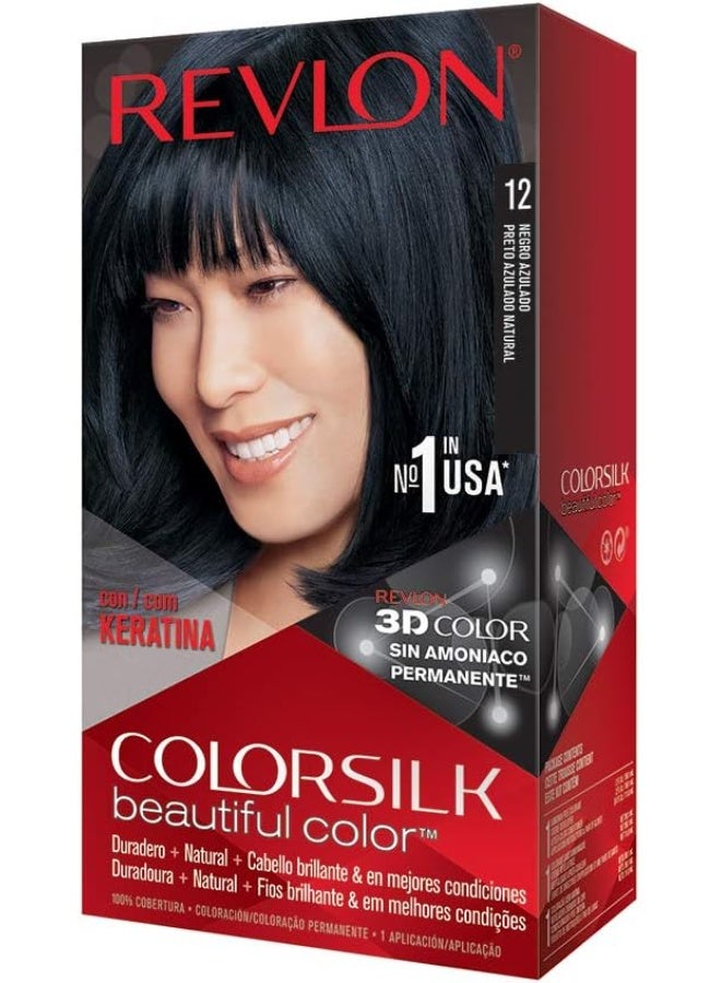 Revlon Colorsilk Beautiful Color 12 Natural Blue Black - Image 1