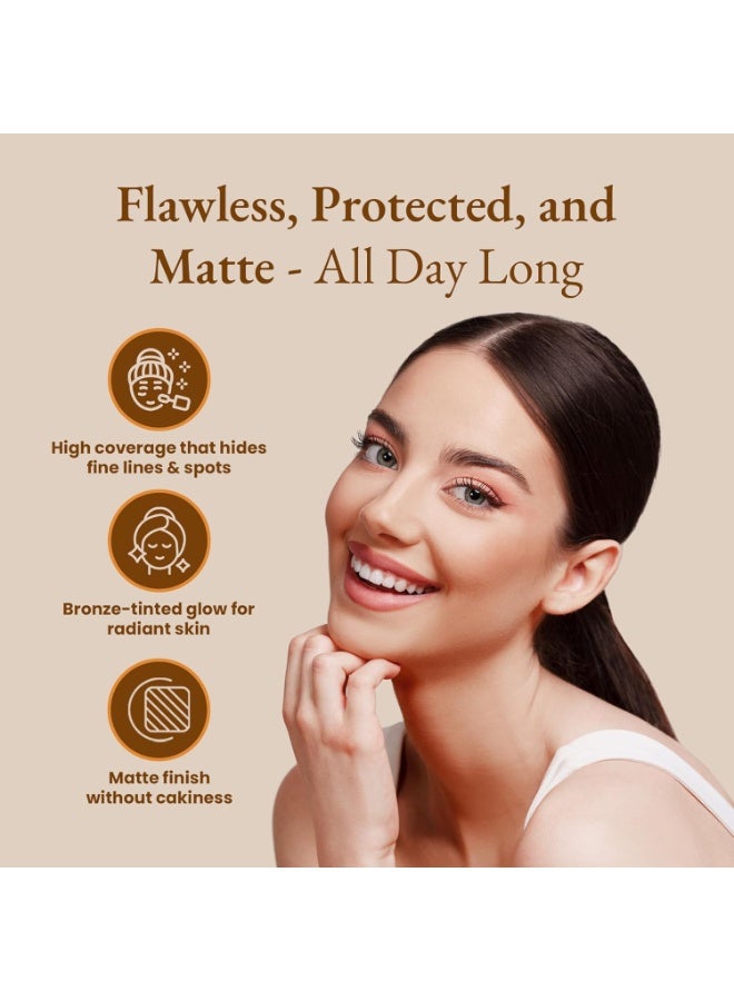 Colors Queen Sun Expert Compact Powder with SPF 60 UVA/UVB PA+++ | UV Protection, Oil Control, Easy to Blend Matte Finish, Long Wearing & Lightweight Compact Powder (03 - Honey, 15g) - Image 4