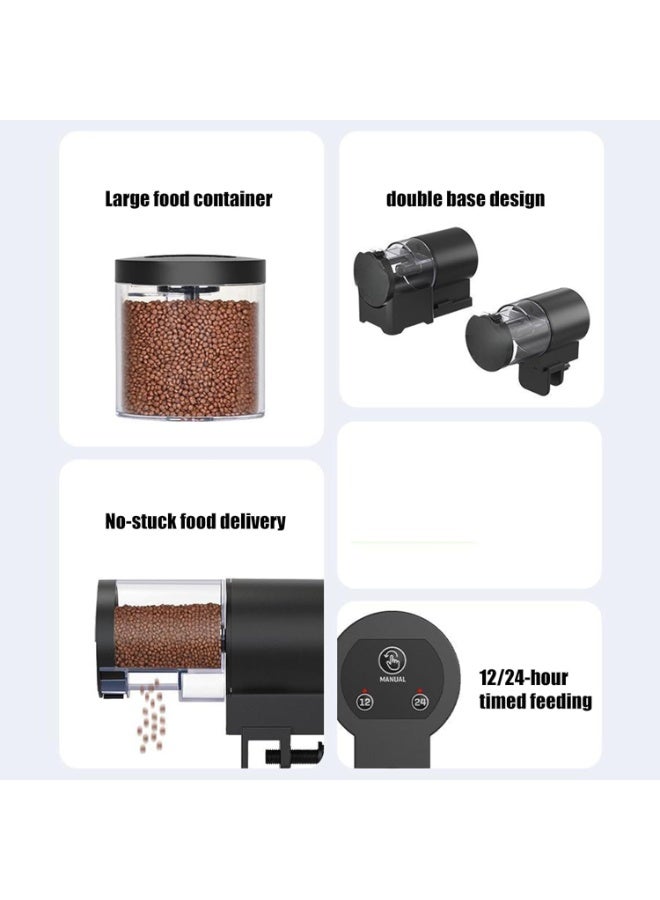 سيوسي Automatic Fish Feeder, Timed Food Dispenser, Moisture-Resistant Aquarium Feeder with Digital Display, Vacation Feeding Device for Freshwater Tanks, Outdoor Ponds, Betta, Shrimp Habitats (100ml) - Image 3