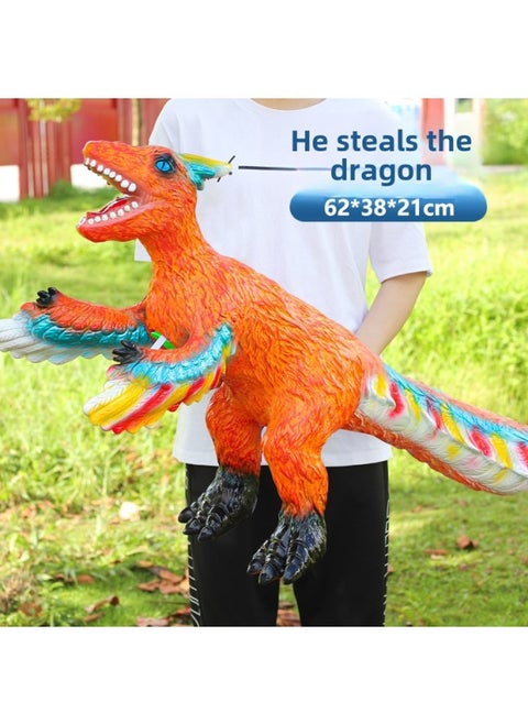 Children's Toys With Sound Simulation Soft Glue Dinosaur Toy Model Tyrannosaurus Pterosaur Toy Organization Gift Wholesale-Colour:【c68】utah Raptor 62cm-Specification:Story Style