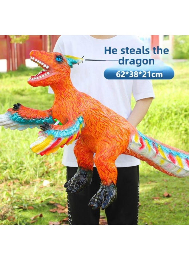 null - Children's Toys With Sound Simulation Soft Glue Dinosaur Toy Model Tyrannosaurus Pterosaur Toy Organization Gift Wholesale-Colour:【c68】utah Raptor 62cm-Specification:Story Style - Image 1
