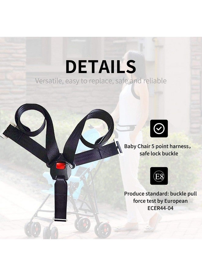 Feiteplus Universal Baby Highchair Stroller Pushchair 5pt 5 Point Harness with Locking Buckle Adjustable Straps - Image 1