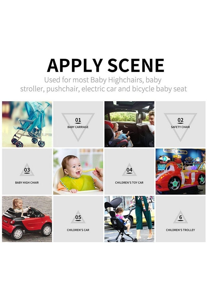 Feiteplus Universal Baby Highchair Stroller Pushchair 5pt 5 Point Harness with Locking Buckle Adjustable Straps - Image 2