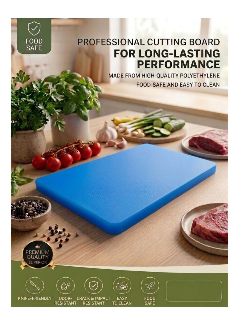 Heavy Duty Cutting Board – Odor Resistant, Food Safe, Professional Kitchen Board – Blue - Image 3