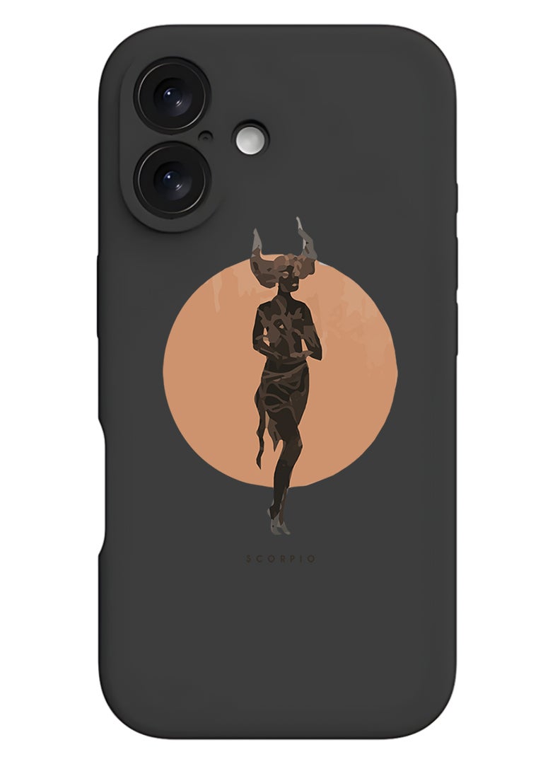 Theodor Protective Slim Fit Case Liquid Silicone Cover with Full Body Protection Anti-Scratch Shockproof Case For Apple iPhone 17 (Black) Scorpio - Image 1