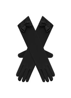 Loquat Girls' Spring and Autumn Long Gloves Black  - Image 3