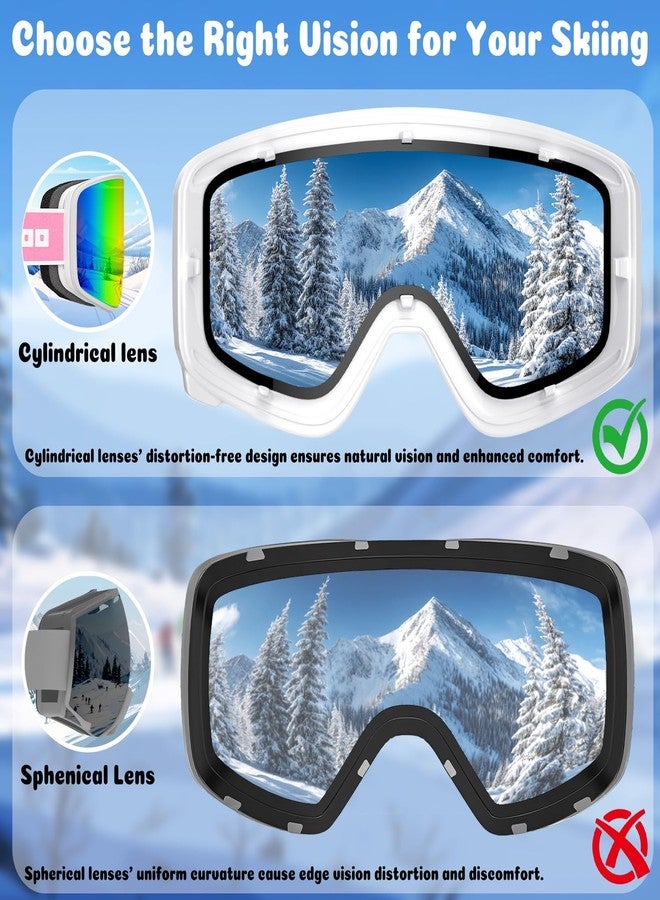 COOLOO Kids Ski Goggles, Kids Snowboard Goggles OTG Replaceable Lens Anti Fog & UV Protection Snow Goggles for Ages 3-14 - Image 5