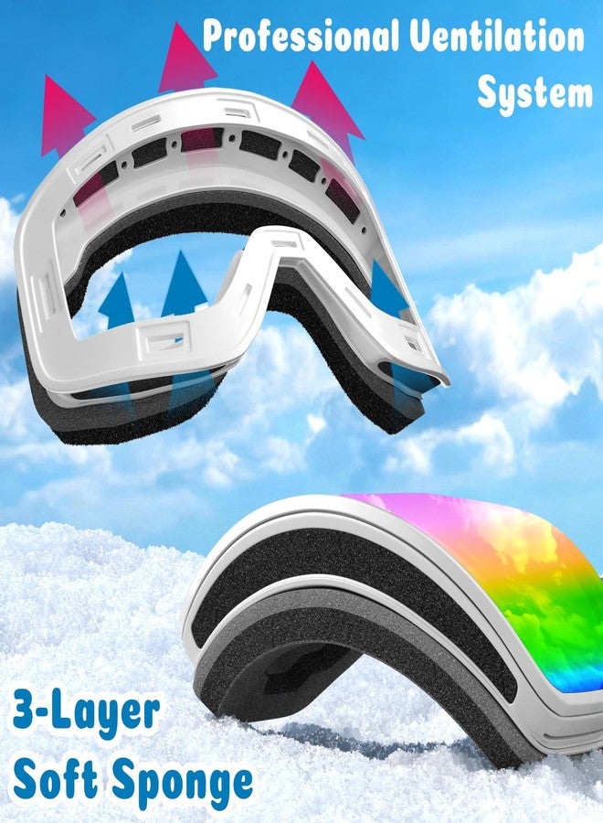COOLOO Kids Ski Goggles, Kids Snowboard Goggles OTG Replaceable Lens Anti Fog & UV Protection Snow Goggles for Ages 3-14 - Image 4